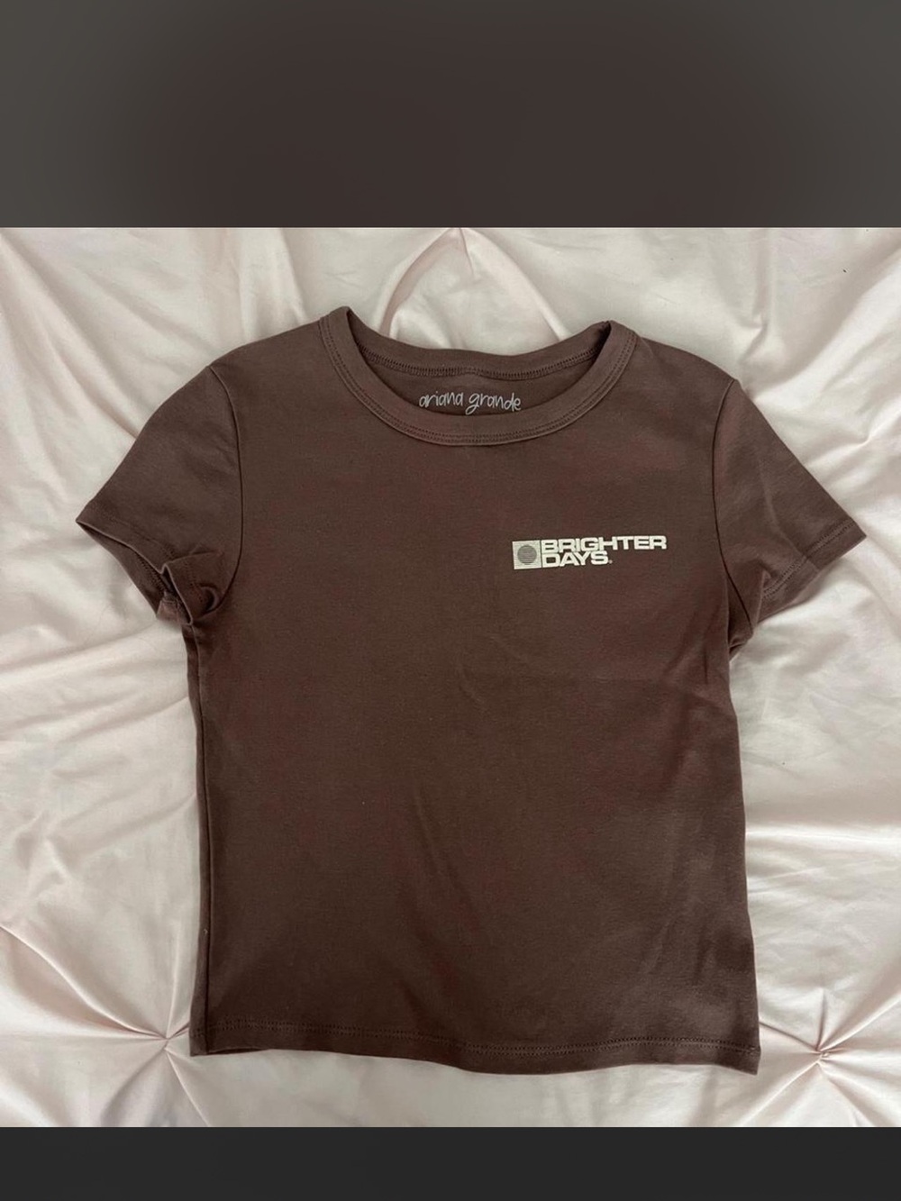Ariana Grande Brighter Days Brown Baby Tee